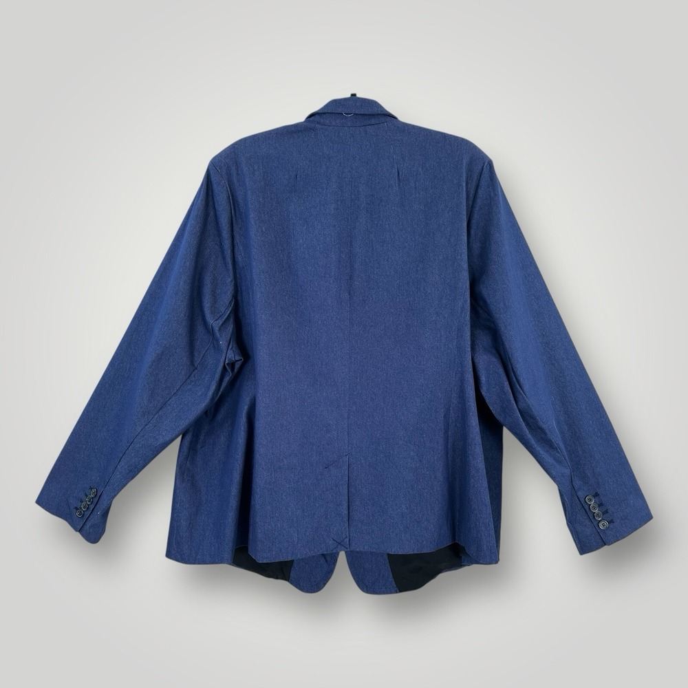 NEW $79 Lane Bryant Denim Blazer Jacket Size 28 Cotton Blend Blue One Button NWT - Picture 3 of 7